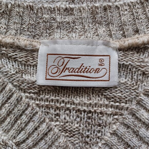 Tradition Heather Beige Textured Knit Vintage Sweater - Picture 7 of 16